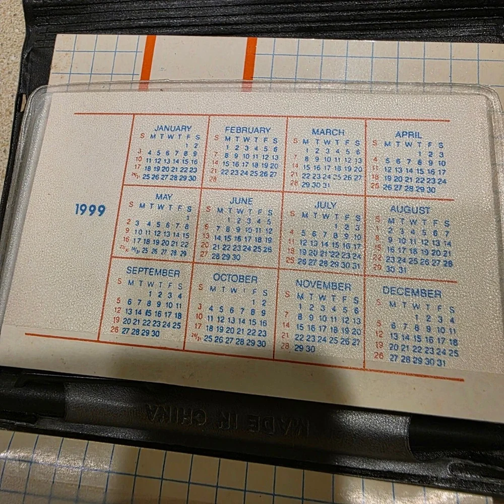 Pocket Planner Burgundy 1999 Faux Lizard Address Book, 